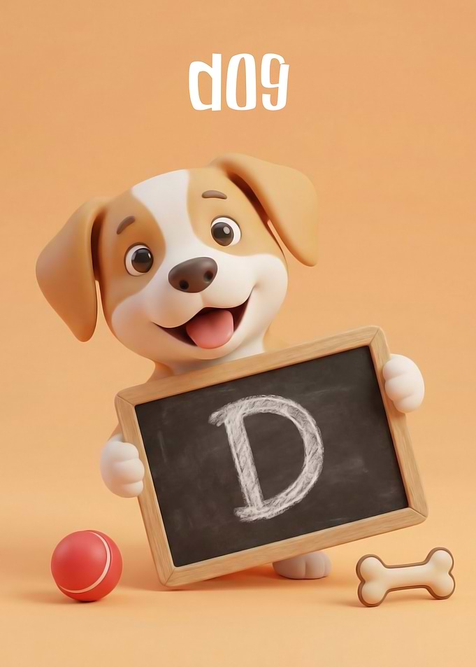 Cute Dog Holding a Chalkboard