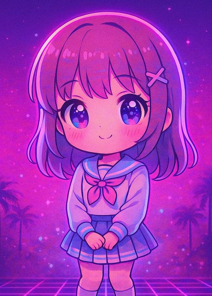 Cute Anime Girl in School Uniform