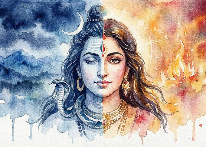 Ardhanarishvara Painting