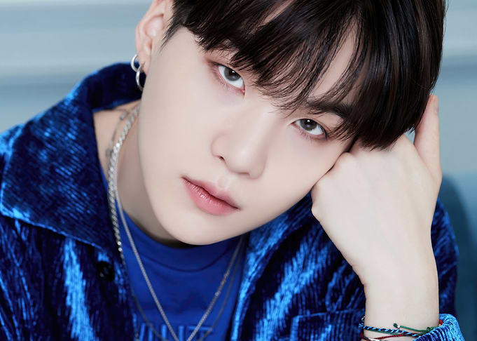 Suga of BTS in Blue