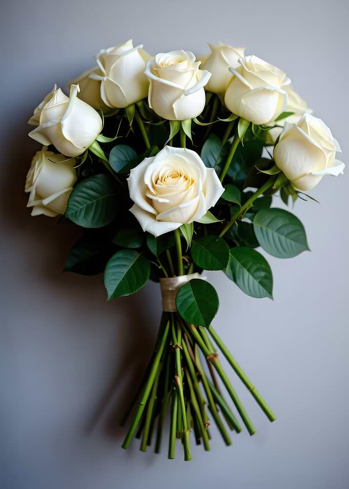 Bouquet of white roses