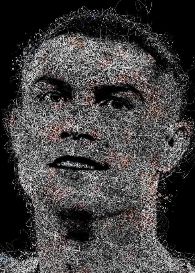 Cristiano Ronaldo Scribble Art Portrait
