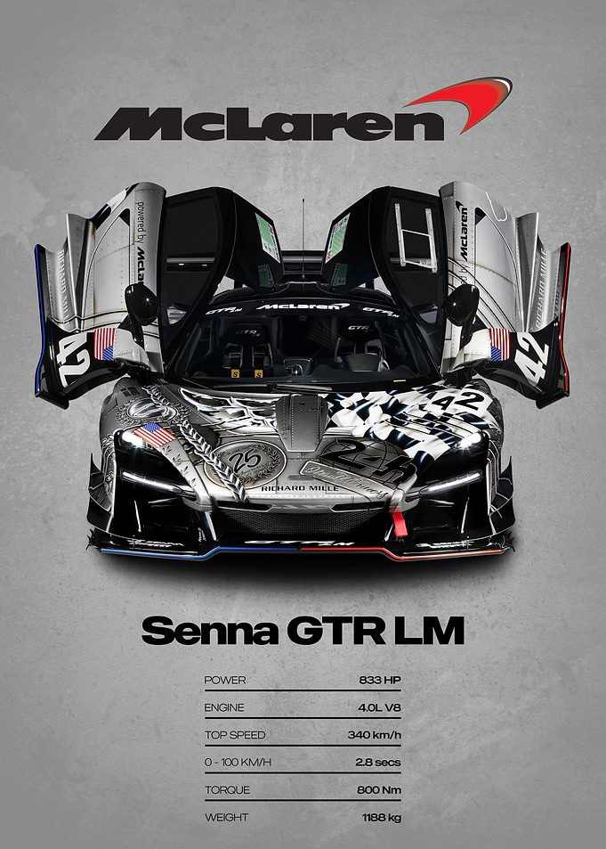 McLaren Senna GTR LM Poster