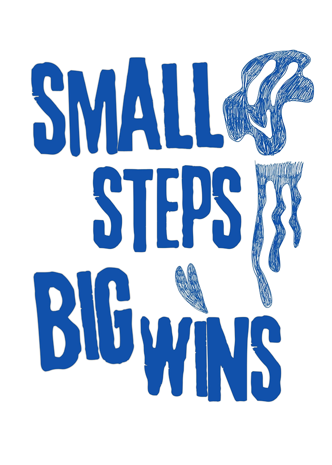 Small Steps Big Wins Text Art