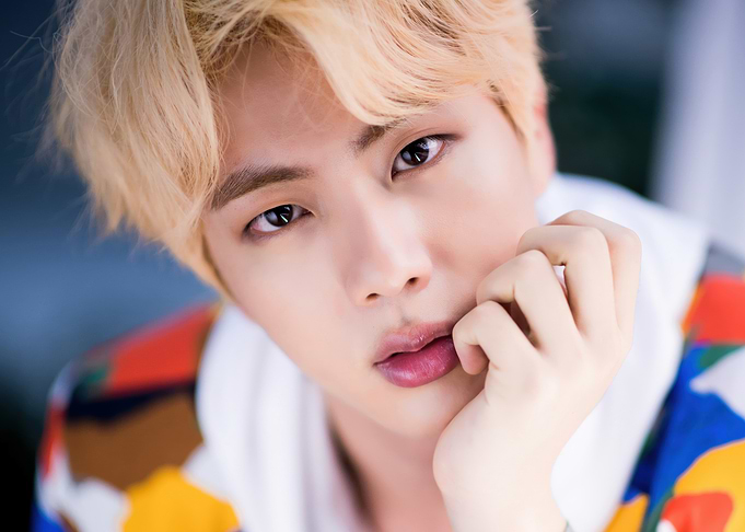 Close-up of Jin from BTS