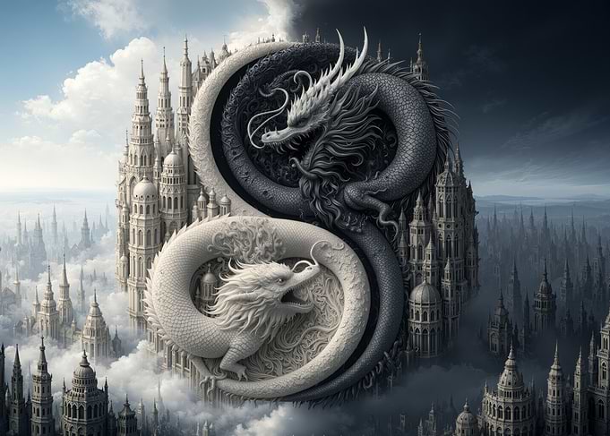 Yin Yang Dragons and Castles