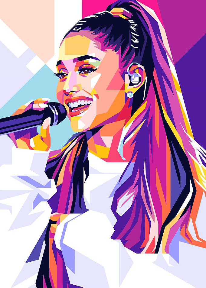 Colorful Pop Art Portrait of a Singer