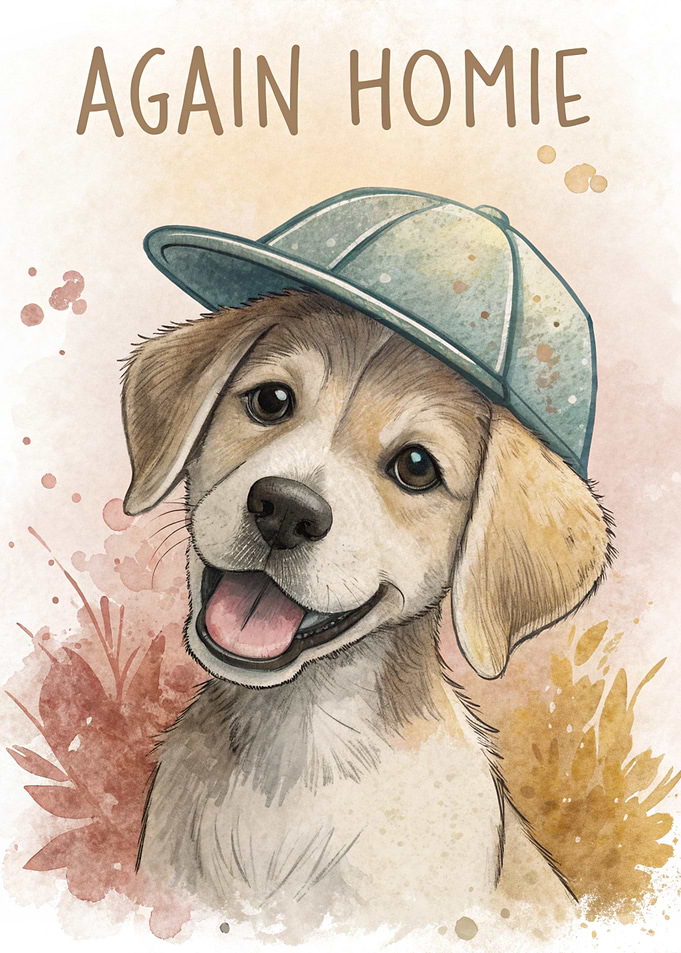 Cute Dog Wearing a Hat