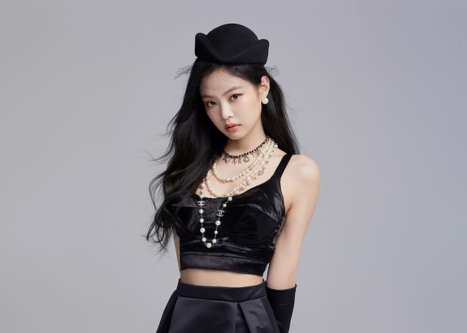 Jennie Kim in Black Chanel Outfit
