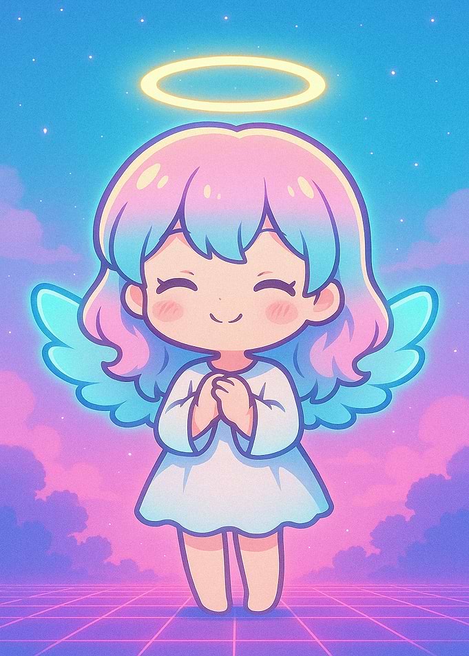 Cute Angel with Pastel Hair