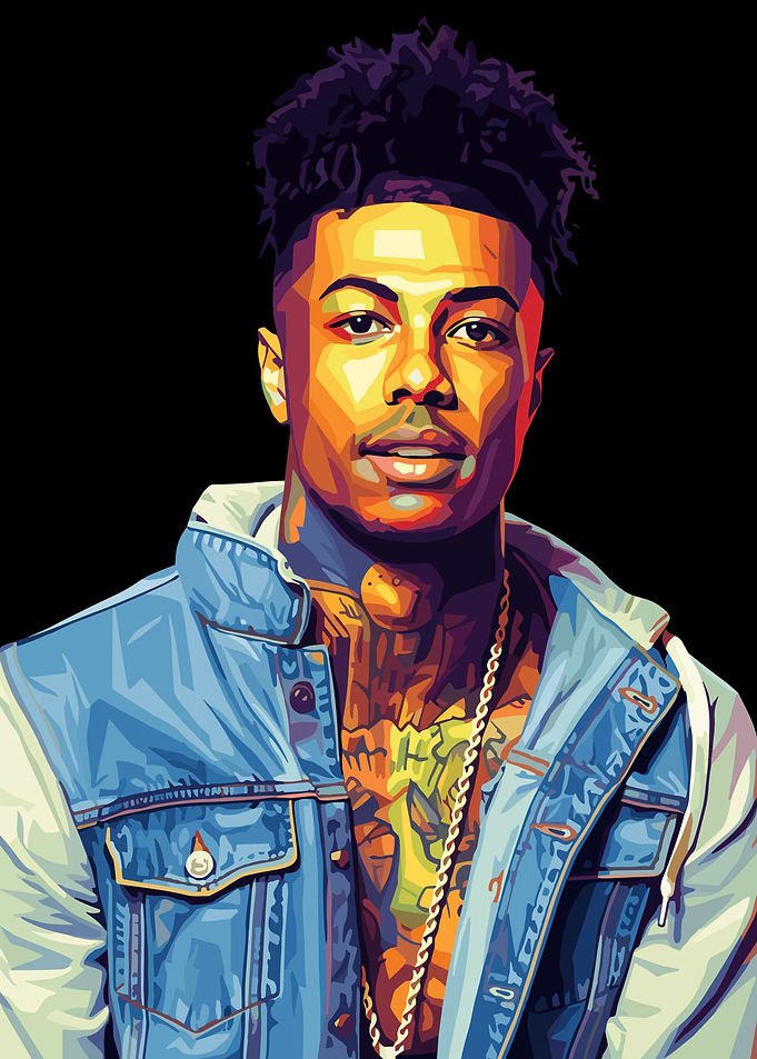 Blueface Pop Art Portrait