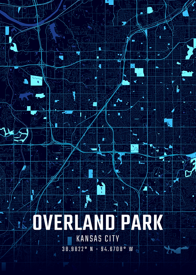 Overland Park Kansas City Midnight Map