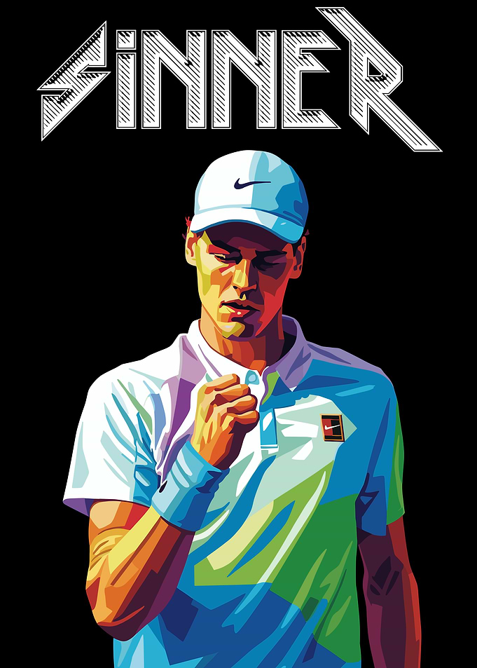 Tennis Player 'Sinner' Pop Art