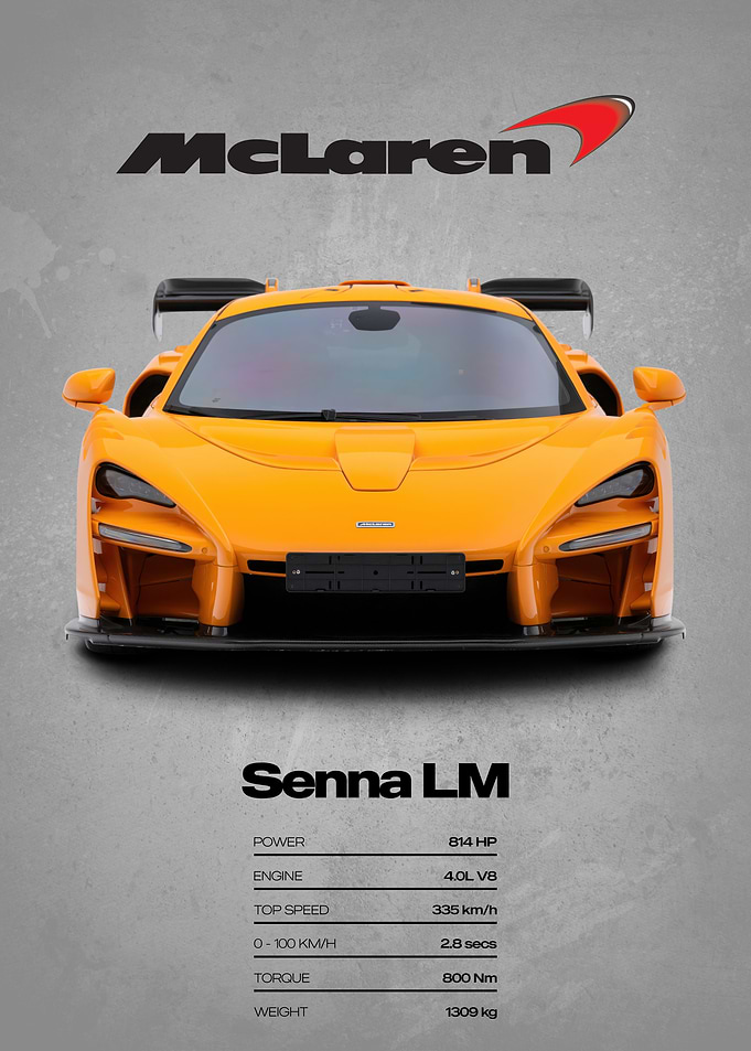 McLaren Senna LM Car Poster