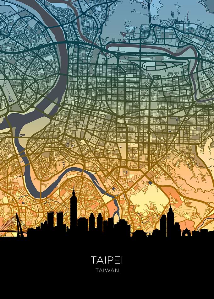 Taipei City Skyine Map