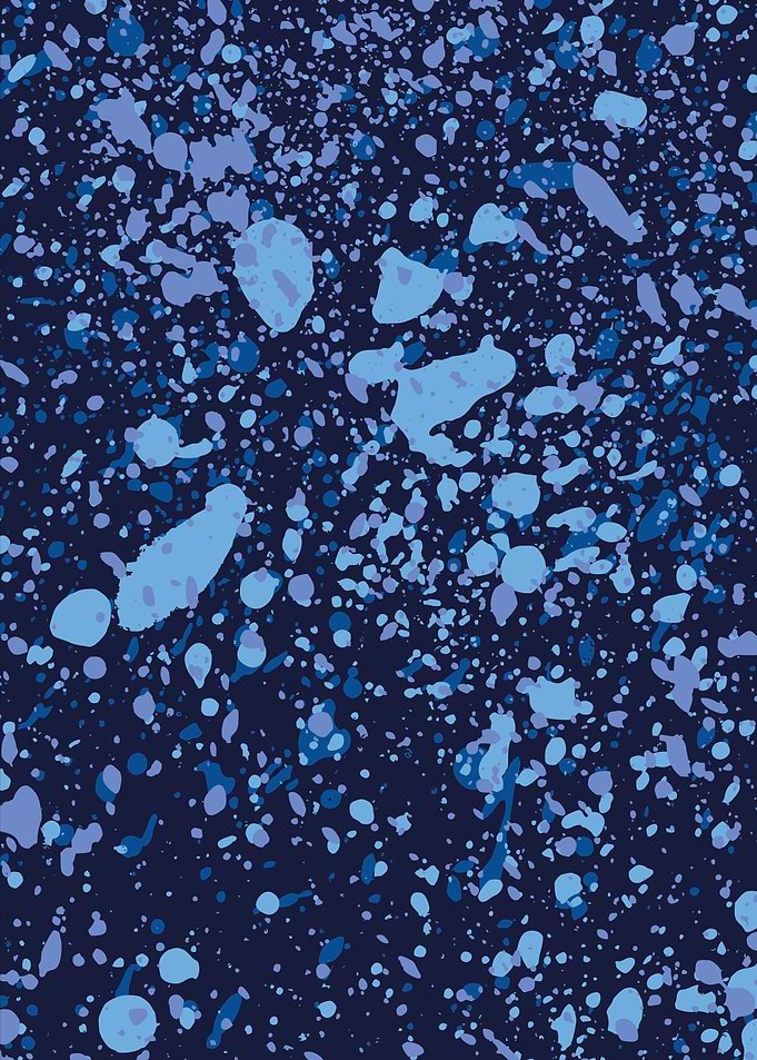 Abstract Blue Splatter Texture Pattern
