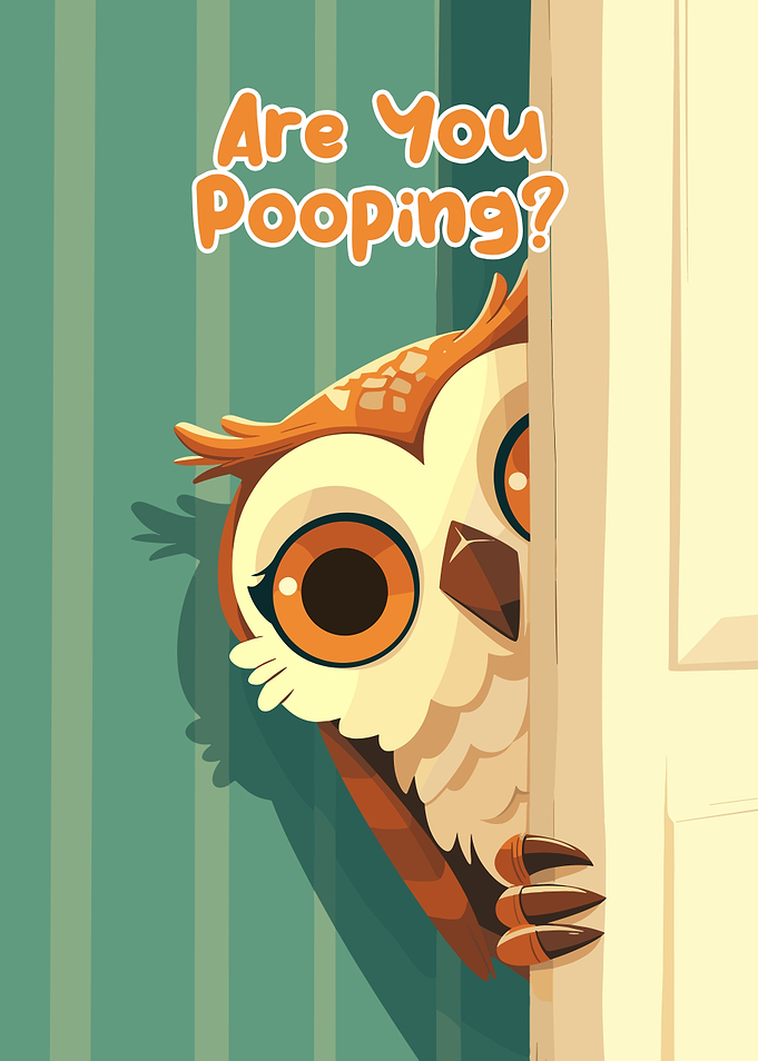 Owl Peeking Around Door