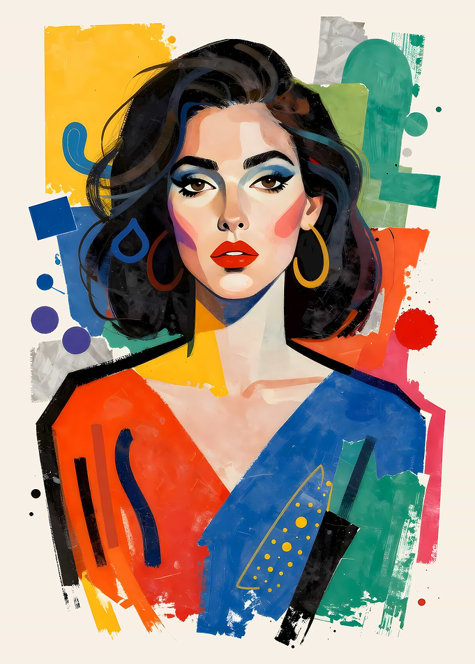 Colorful Abstract Portrait of a Woman