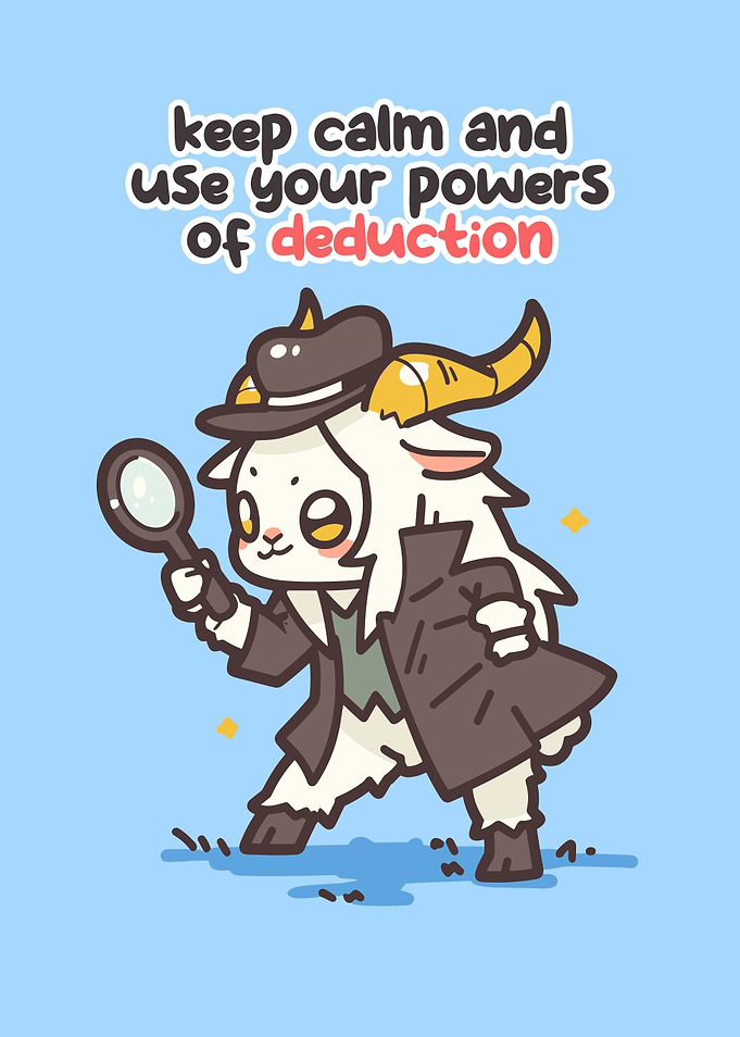 Cute Detective Goat with Magnifying Glass