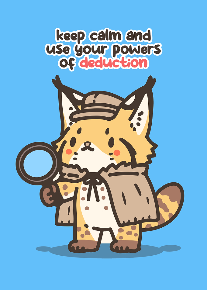 Cute Detective Cat with Magnifying Glass