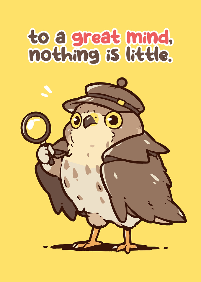 Detective Bird with Magnifying Glass
