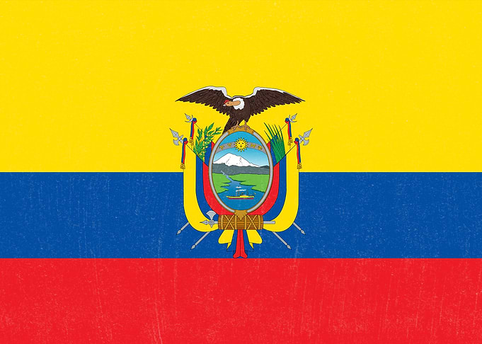 Ecuador Flag Distressed