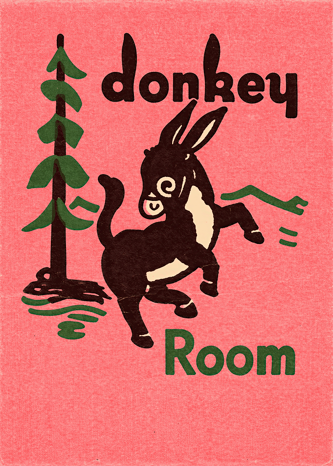Donkey Room Vintage Poster