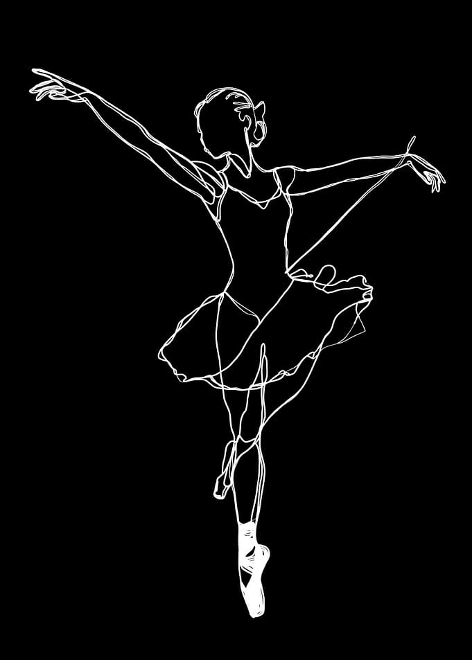 Ballet Dancer Line Art