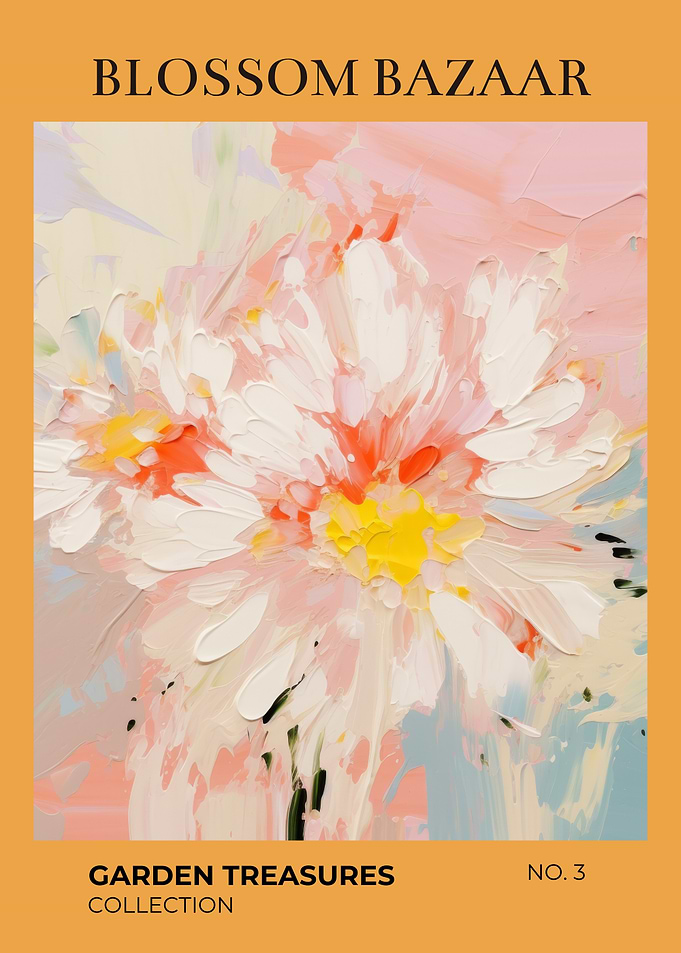 Blossom Bazaar Garden Treasures | | White & Blush Flower Watercolor Wall Art