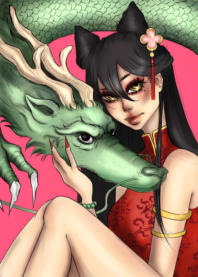 Woman with Dragon