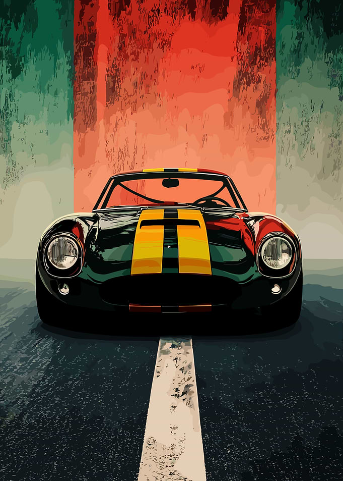 Vintage Race Car on Track