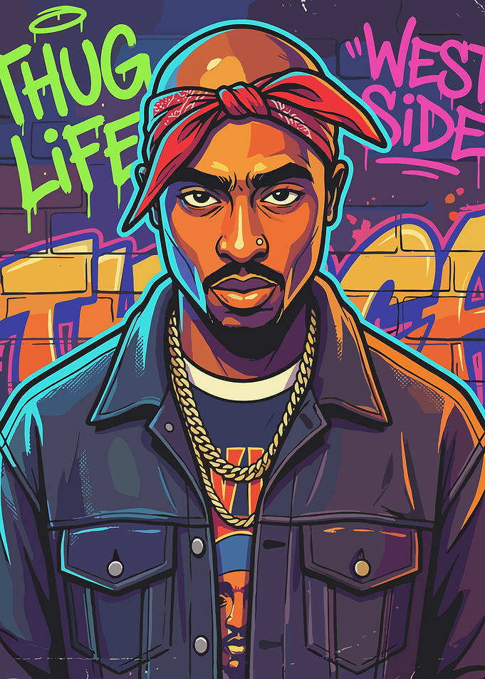 Tupac Shakur Thug Life Portrait