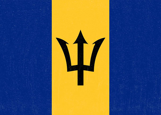 Barbados Flag Distressed