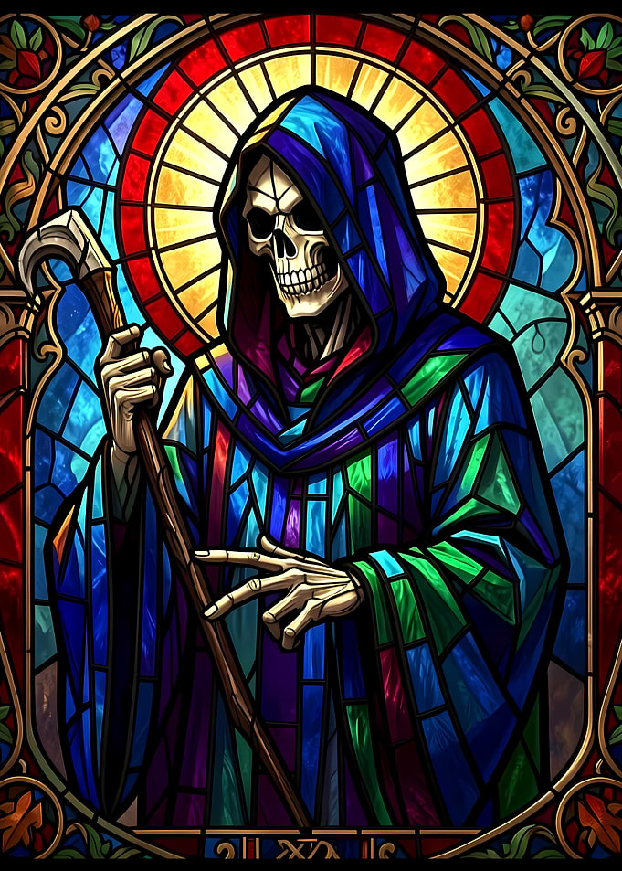 Grim Reaper Stained Glass Art
