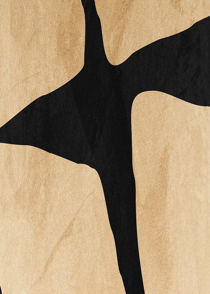 Abstract Black and Tan Shapes