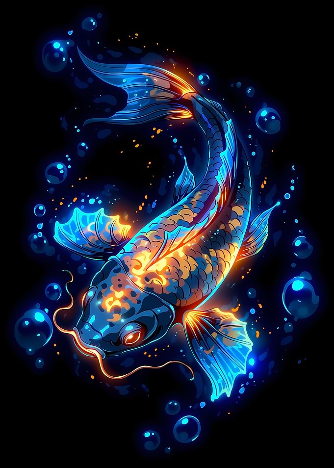 Neon Koi Fish