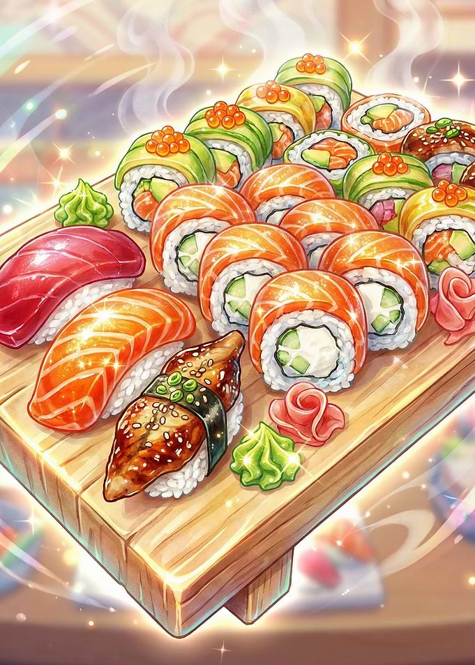 Assortment of Sushi and Rolls