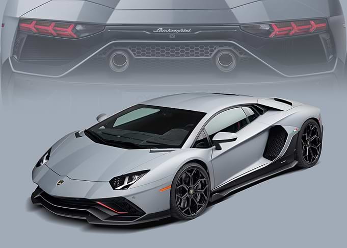 Silver Lamborghini Aventador