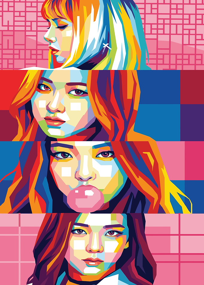 K-Pop Girl Group Pop Art Portrait