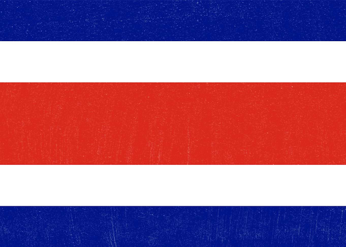 Costa Rica Flag Distressed