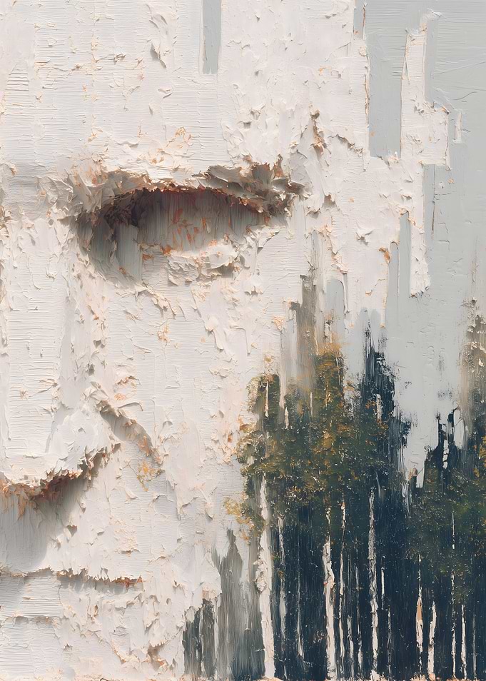 Abstract Portrait with Forest Background