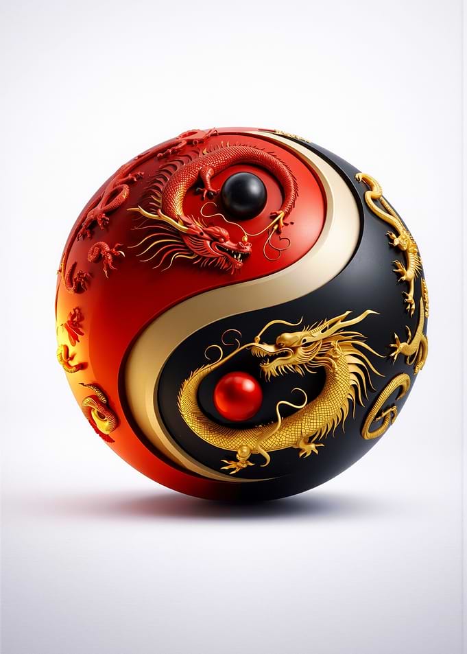 Yin Yang Dragon Symbol