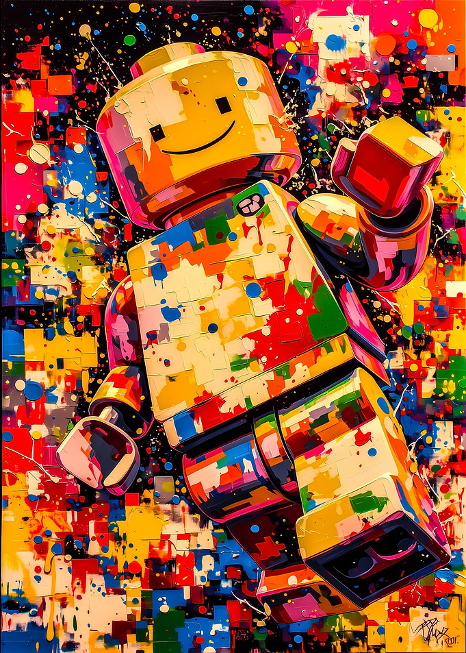 Colorful Lego Figure Painting
