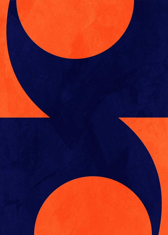 Abstract Blue and Orange Shapes