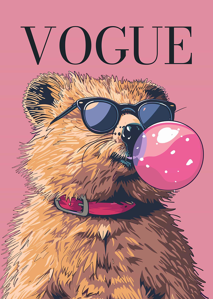 Cheetah with Sunglasses and Bubble Gum