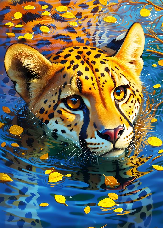Cheetah in Water