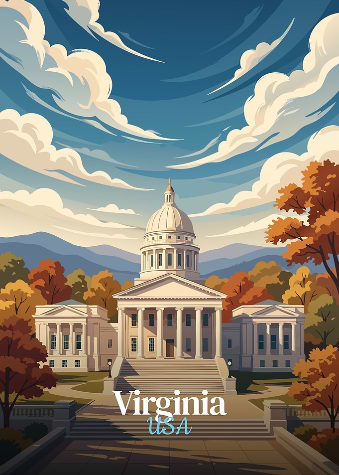 Virginia State Capitol Building in Autumn