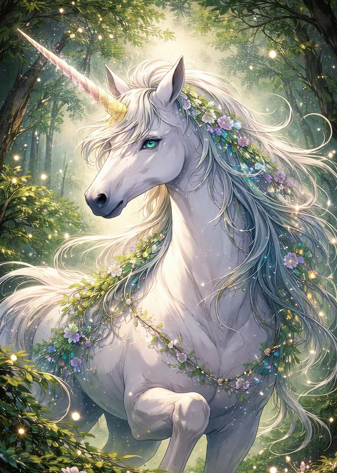Enchanting Unicorn in a Magical Forest
