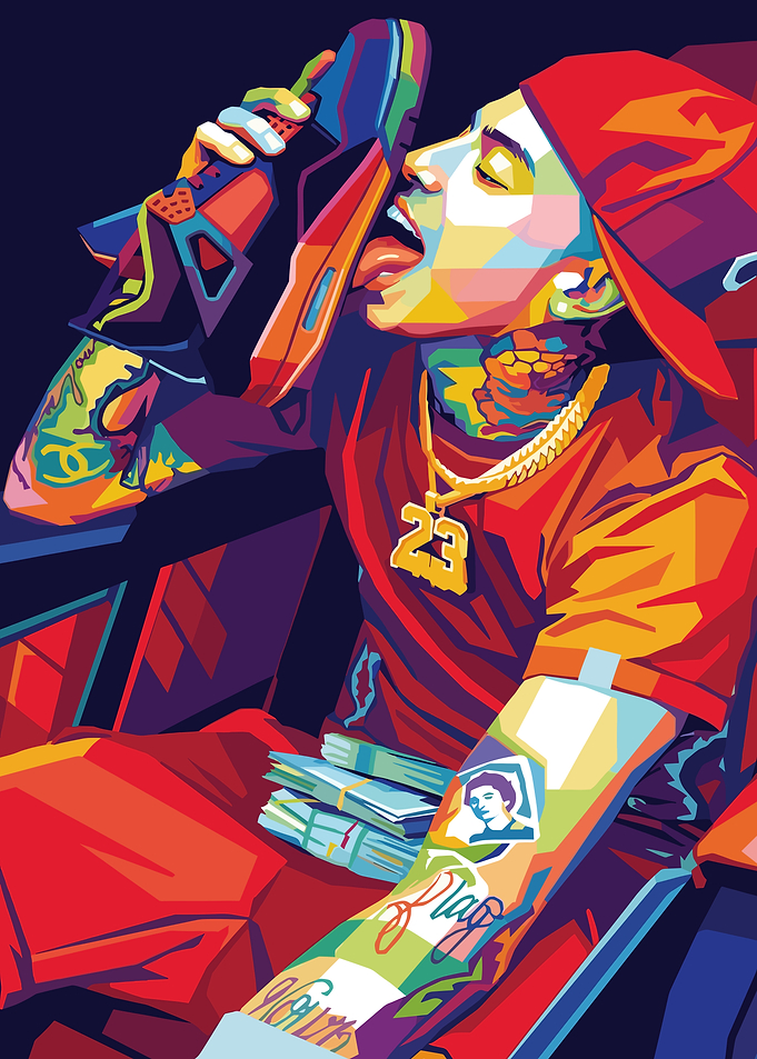 Central Cee Colorful Pop Art of a Rapper