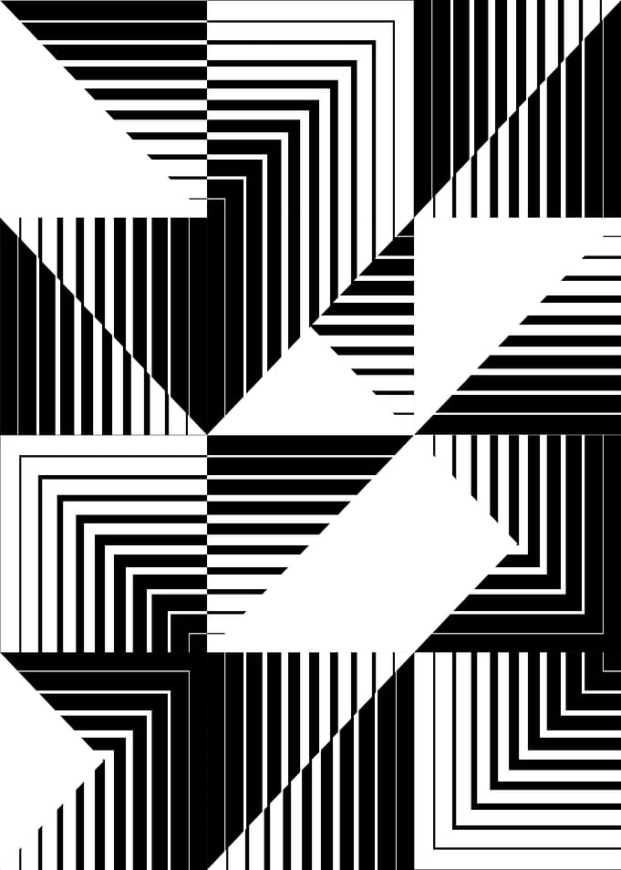 Geometric Black and White Abstract Pattern